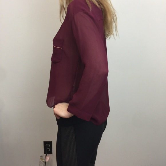 Le Fou Wilfred Red Silk Pajama Cute Sheer Top - Picture 5 of 8